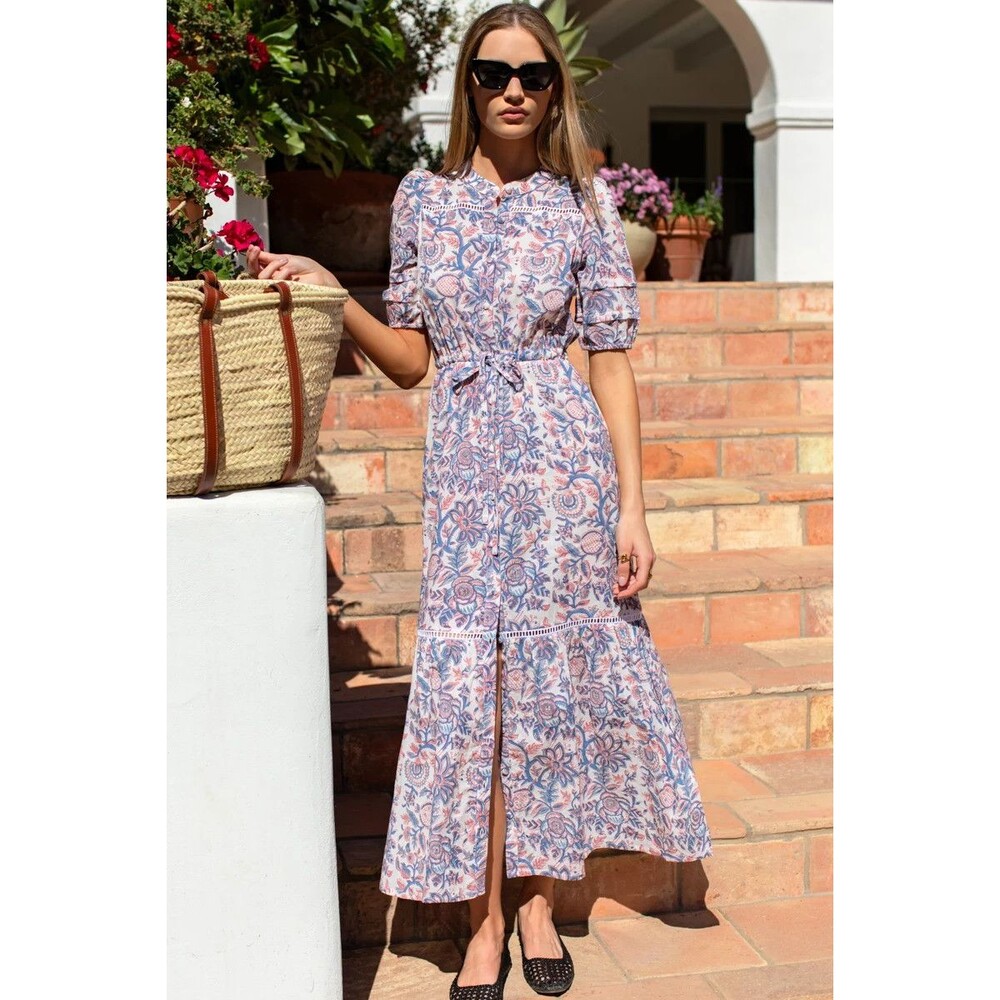 Emerson Fry Love Tomas Lucy 4 Dress Womens Large Multicolor Floral Maxi Boho
